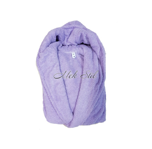  Халат за баня в луксозна кутия с Двойна качулка в лилаво 